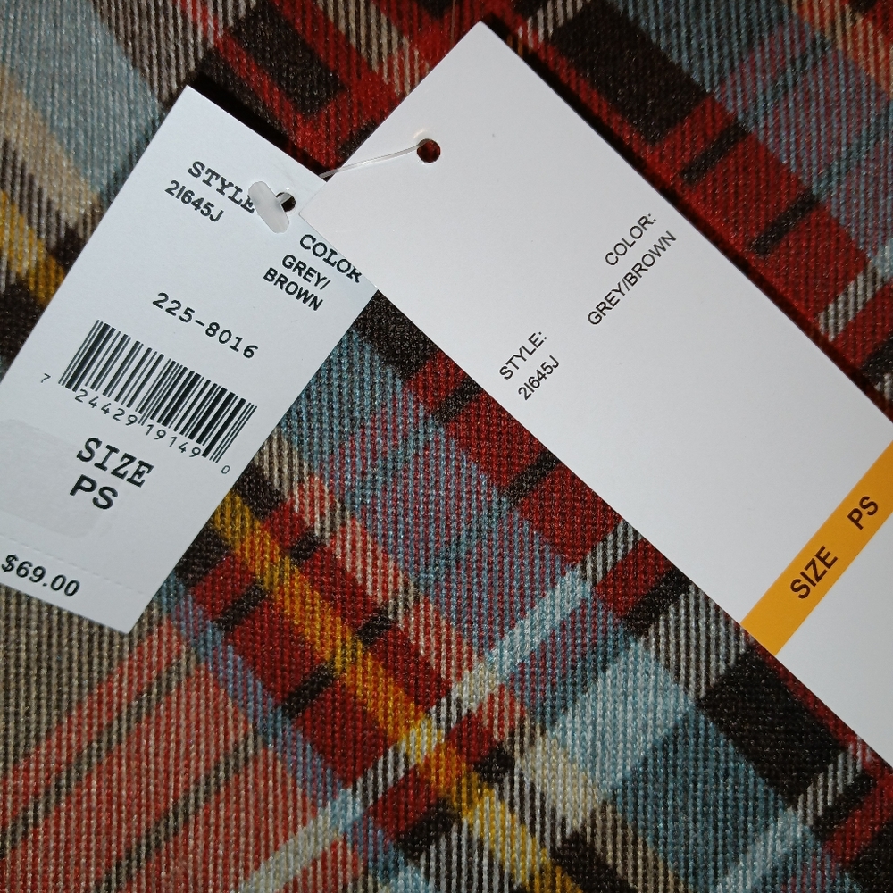 R&K Plaid Dress W/Scarf(PTP 33" L 36") - Picture 6 of 8